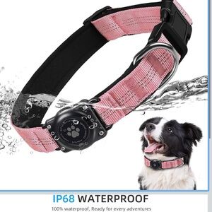 NWOT- Pink Waterproof Reflective Dog Collar (AirTag Holder) – Size Small🐶💗